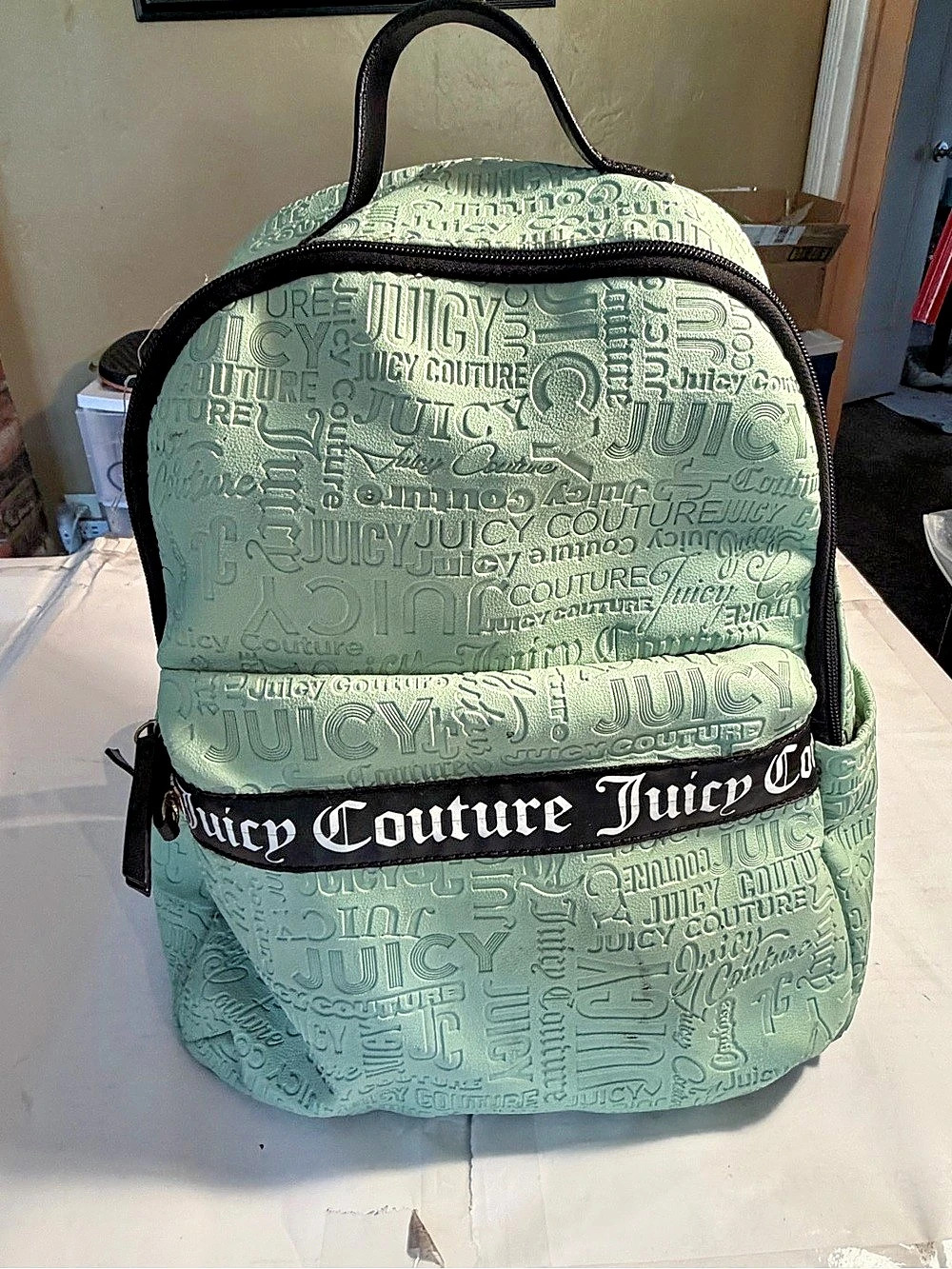 Juicy Couture Backpack Embossed Logo in Green & Black